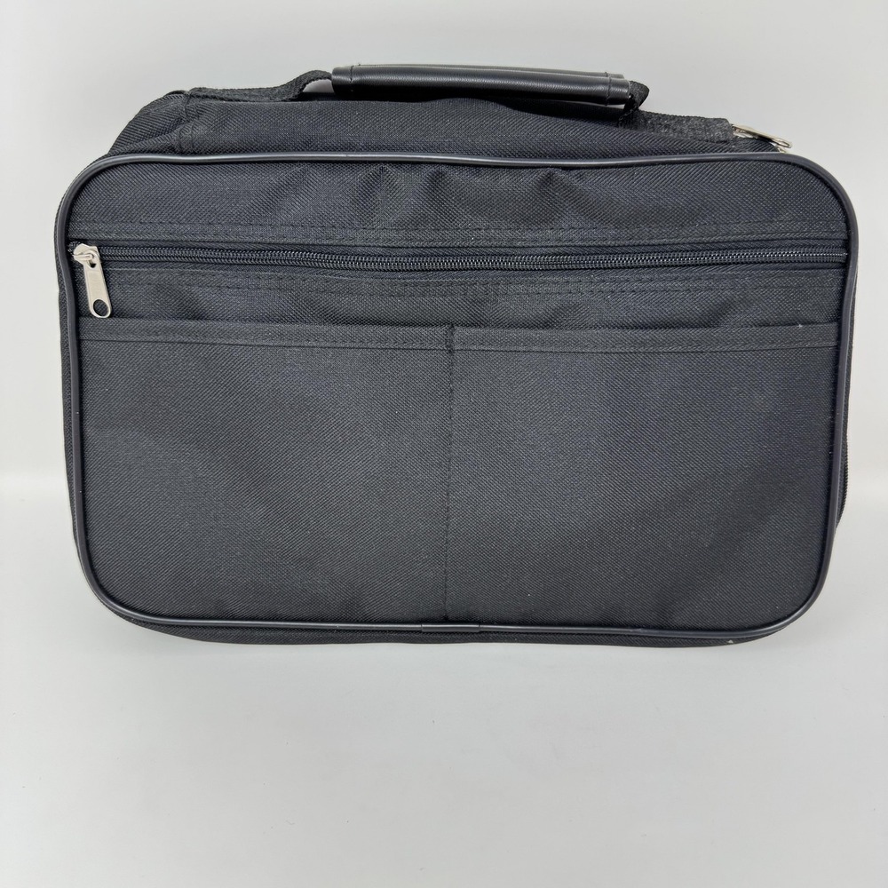 Black Hanging Toiletry Bag Travel Organizer Bottles Multiple Compartments Large